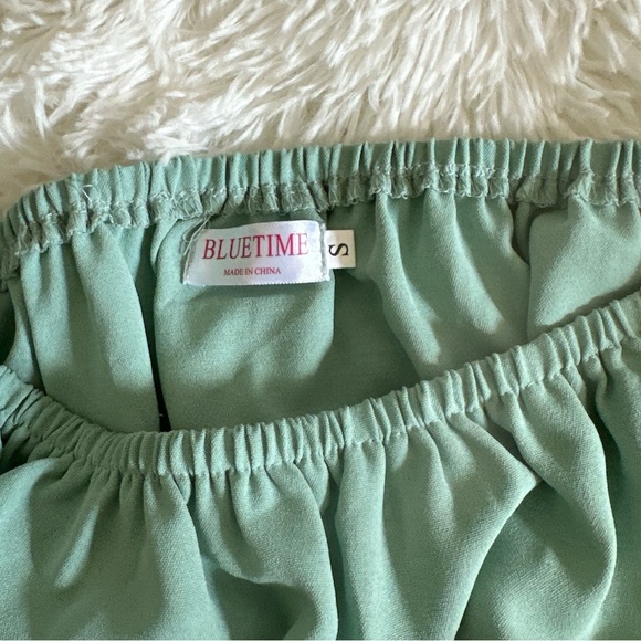Bluetime off the shoulder mint green top size small - Picture 5 of 7